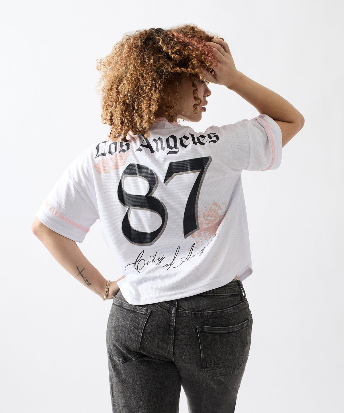 Los Angeles Sweet Rebel Women's Graphic Short Sleeve Cropped Shirt | Reason Clothing Special Offer