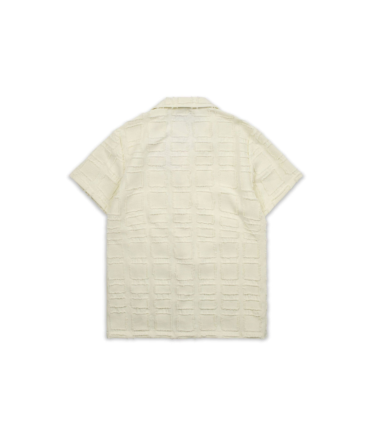 Grid Kid's Textured Button Down Short Sleeve Shirt - Cream | Reason Clothing Discount