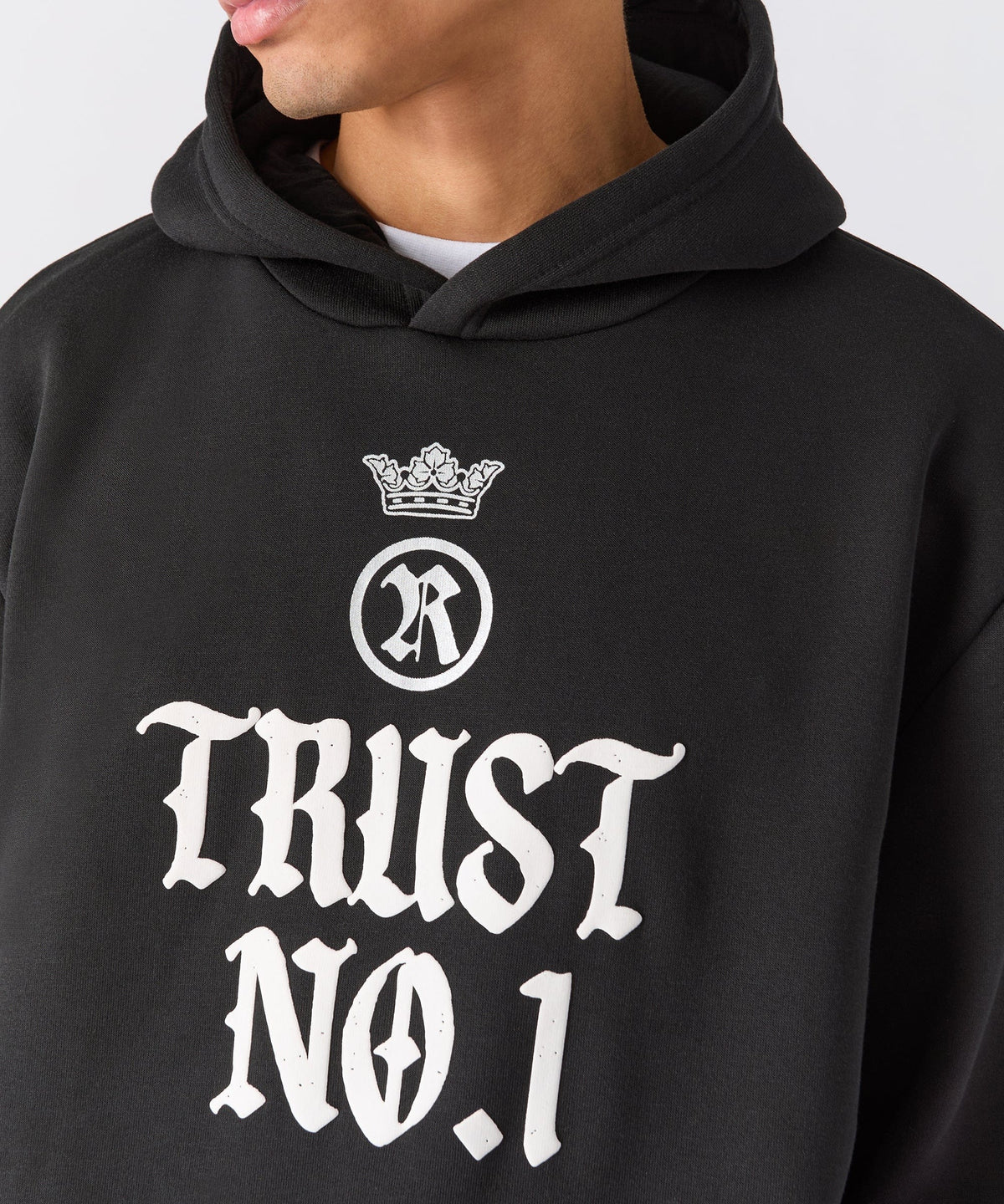 Trust No. 1 Graphic Long Sleeve Hoodie - Black | Reason Clothing Discount