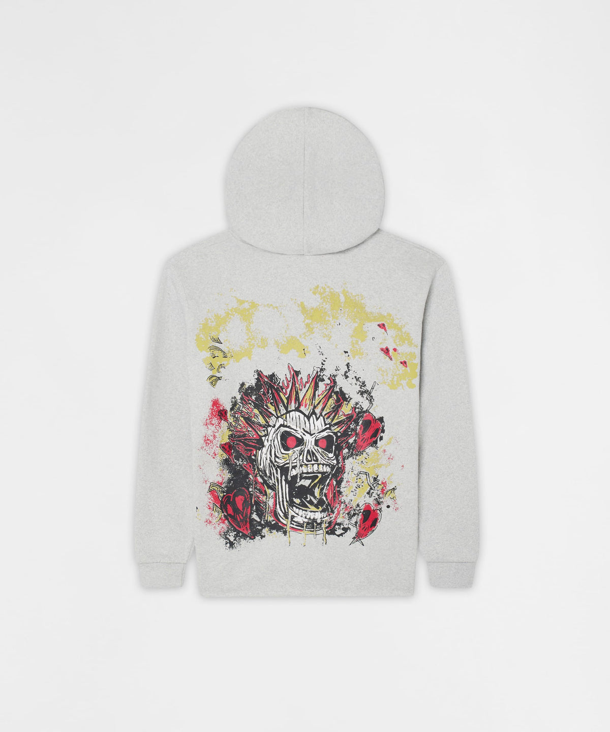 Mohawk Skull Graphic Zip Up Hoodie - Grey | Reason Clothing Featured