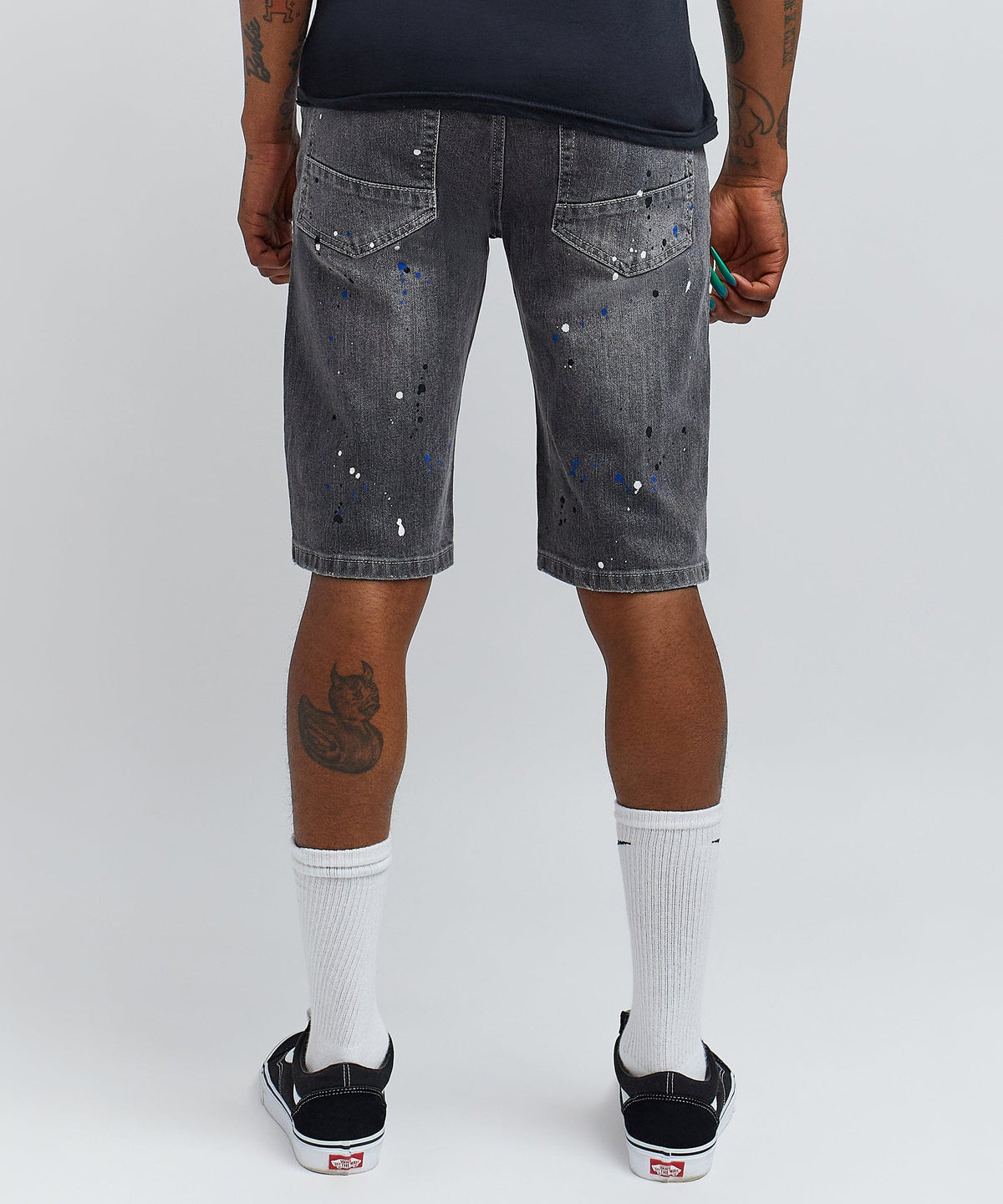 Vincent Grey Paint Splatter Jean Shorts | Reason Clothing Smart Buy