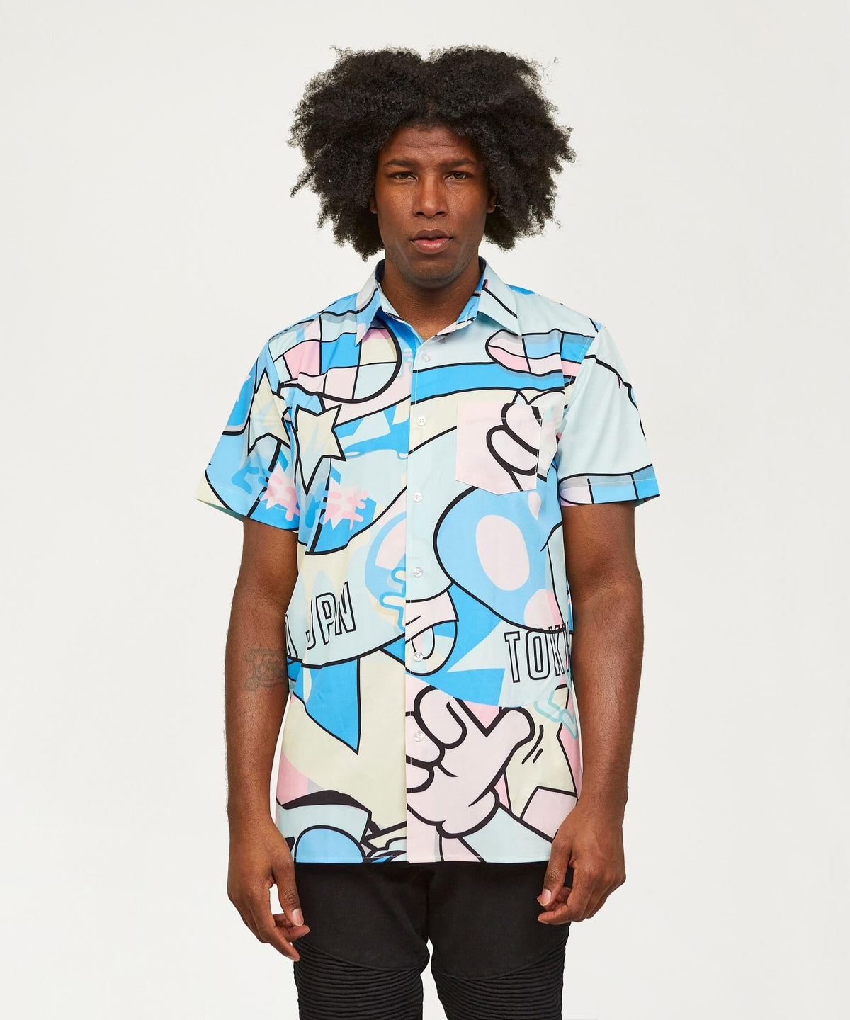 Neo World Allover Print Short Sleeve Shirt | Reason Clothing Essential