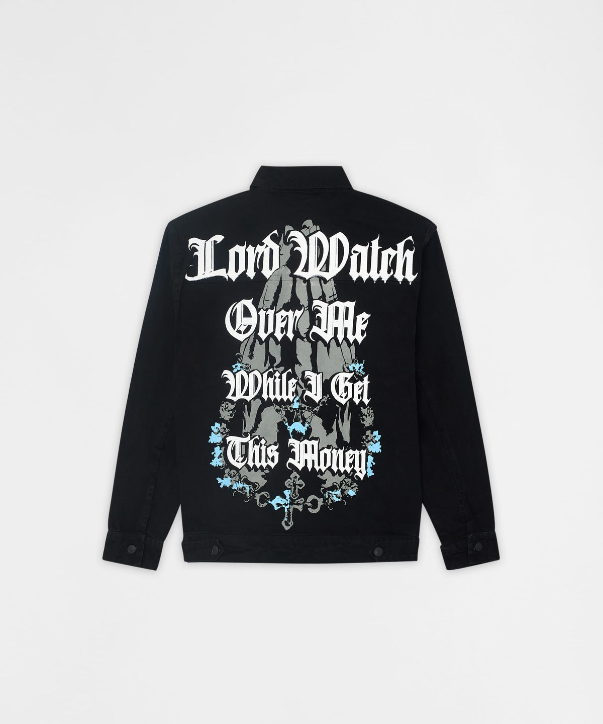Menace Rhinestone Denim Jacket - Black | Reason Clothing Popular