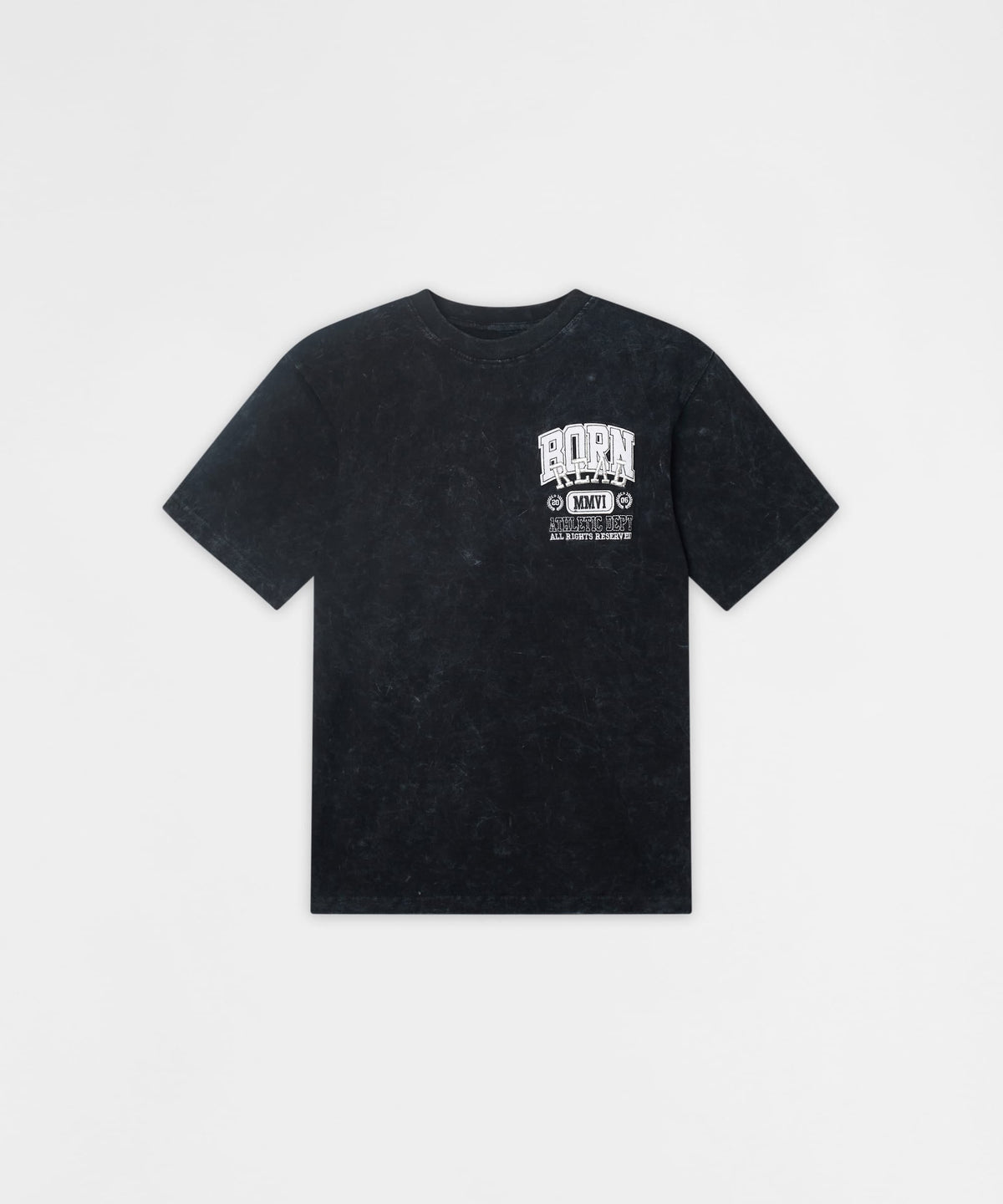 Born Real Embroidered Short Sleeve Tee - Washed Black | Reason Clothing Hot Sale