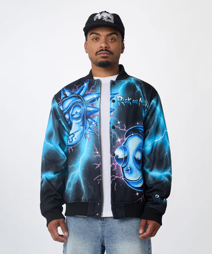 Rick & Morty Graphic Varsity Jacket - Black | Reason Clothing Deals