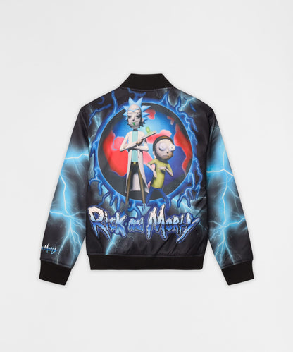 Rick & Morty Graphic Varsity Jacket - Black | Reason Clothing Deals