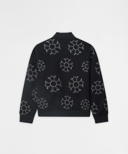 Cross Applique Wool Varsity Jacket - Black | Reason Clothing Trending