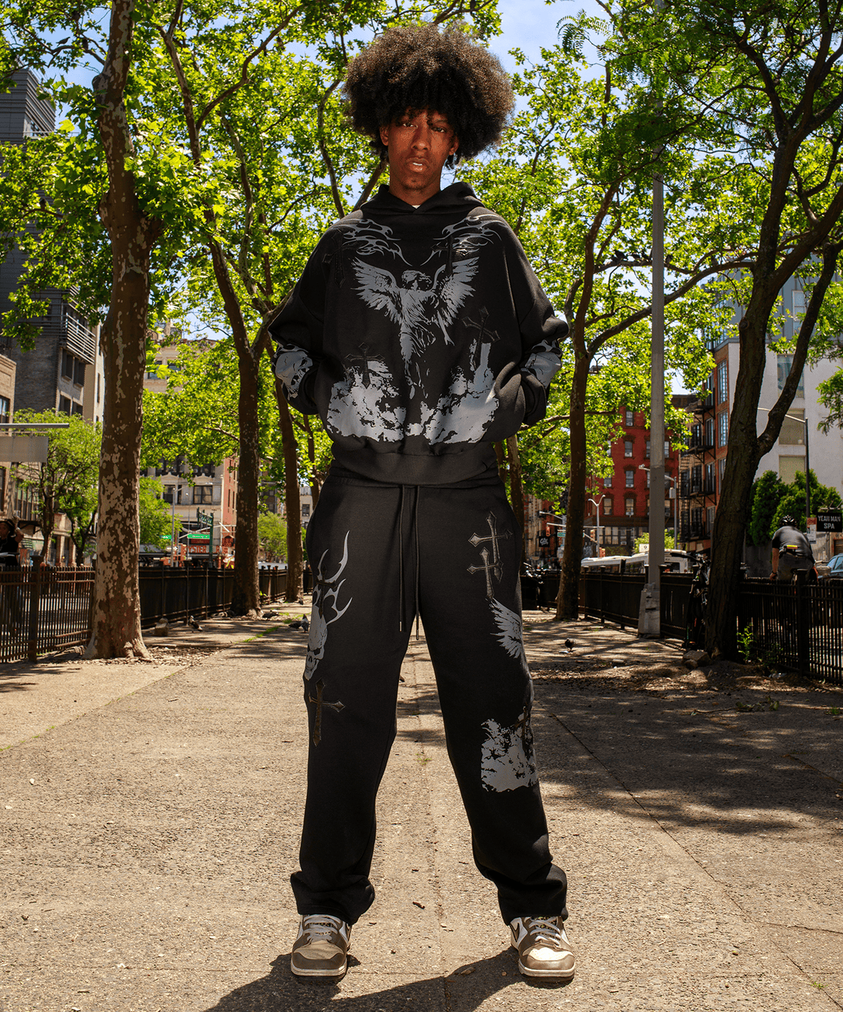 Sin Again PU Applique Hoodie - Black | Reason Clothing Exclusive