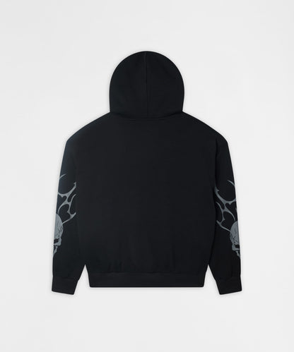 Sin Again PU Applique Hoodie - Black | Reason Clothing Exclusive