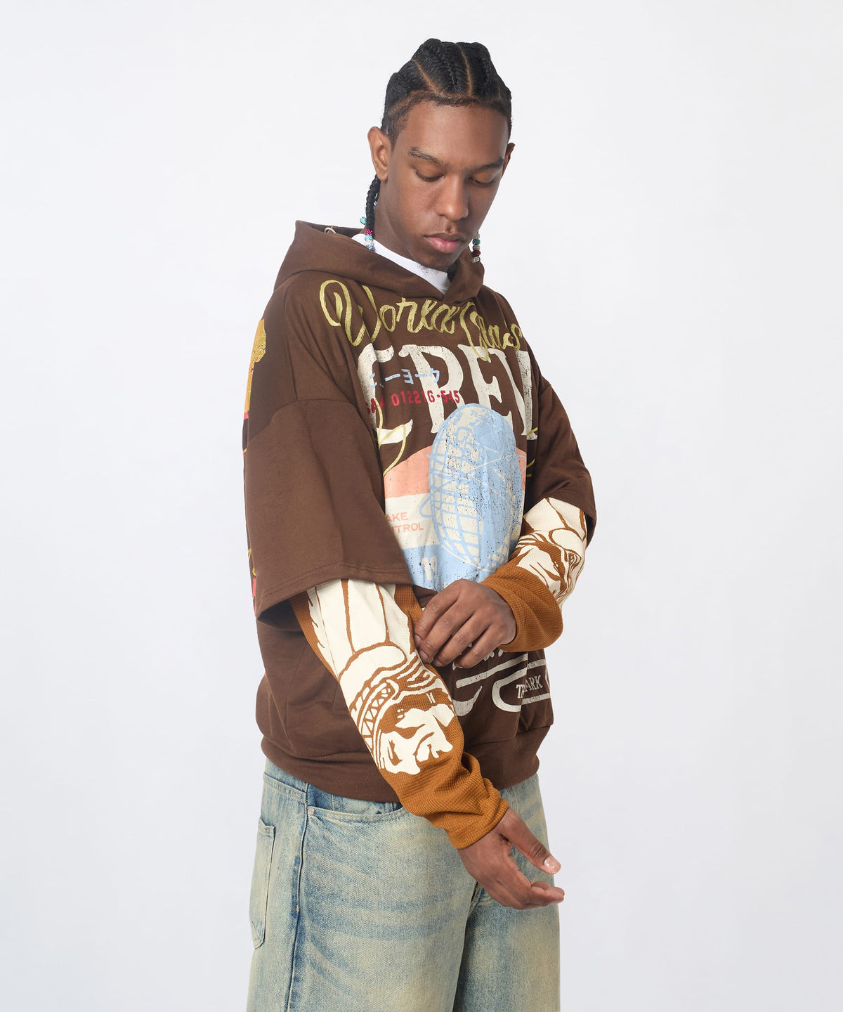 Masters 2fer Pullover Hoodie - Brown | Reason Clothing Deals