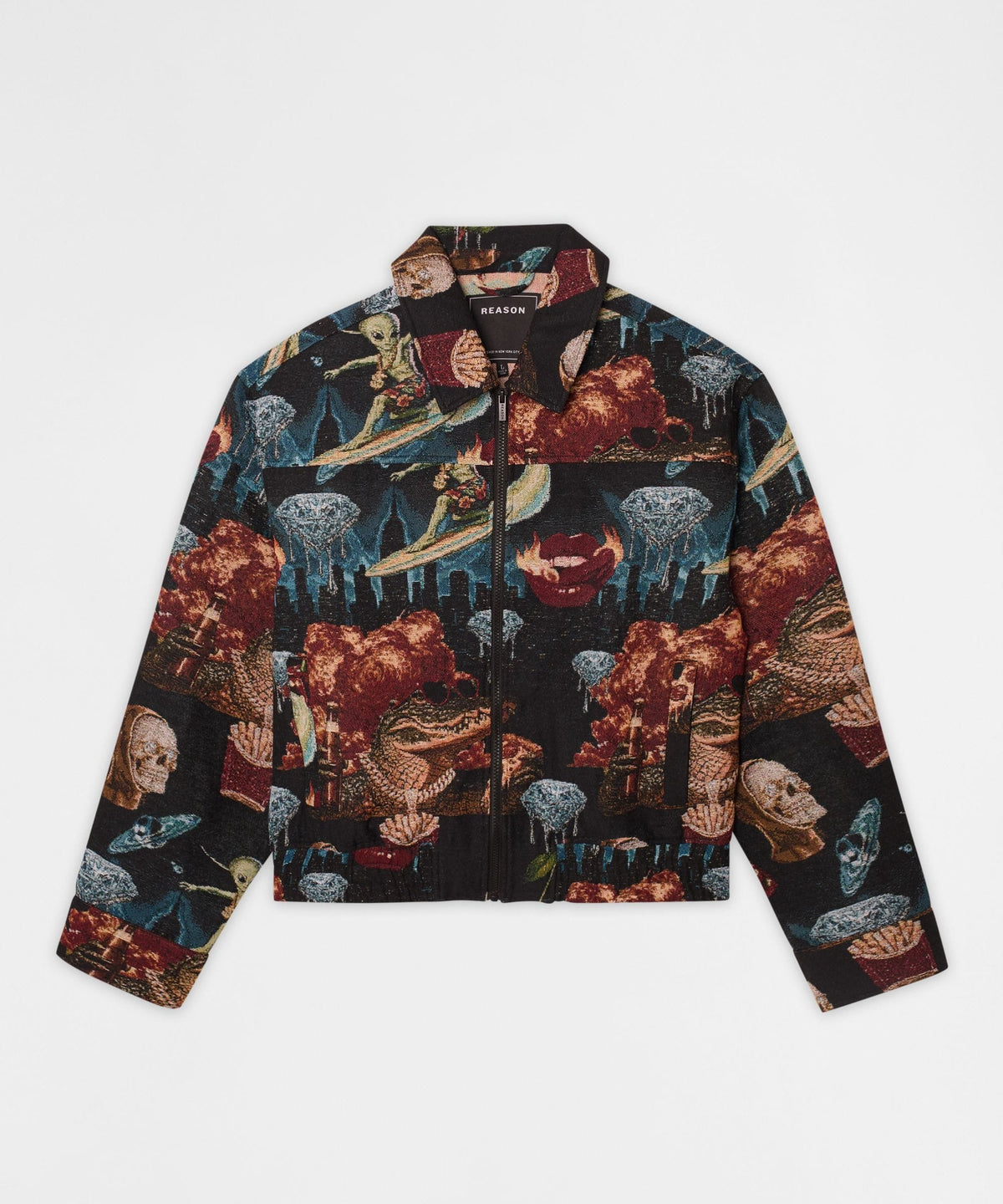 Surreal Dream Tapestry Varsity Jacket - Black | Reason Clothing Trusted