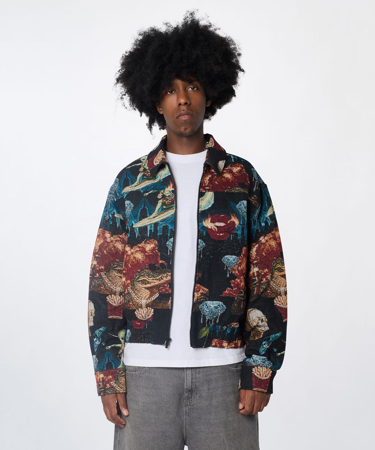 Surreal Dream Tapestry Varsity Jacket - Black | Reason Clothing Trusted