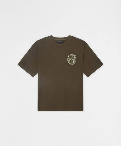 Not Perfect Embroidered French Terry Short Sleeve Tee - Olive Green | Reason Clothing Popular