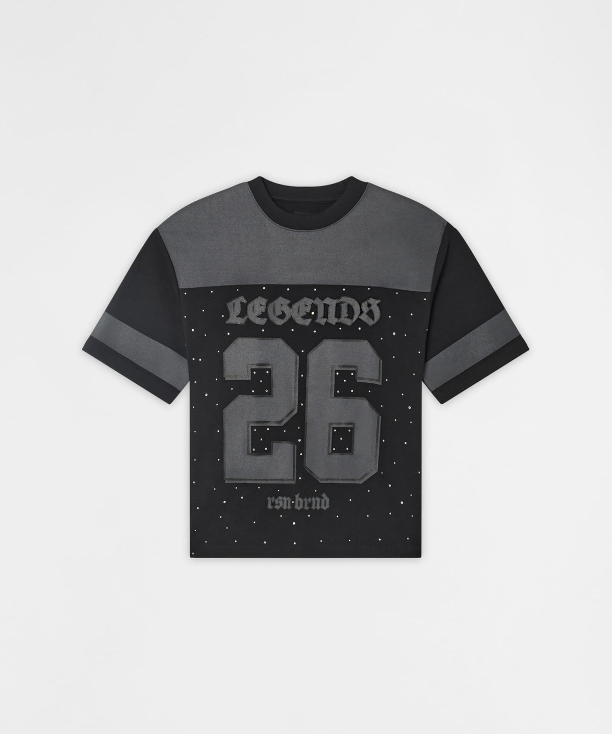 Football Rhinestones Short Sleeve Tee - Black | Reason Clothing Deals