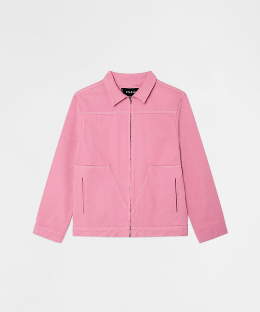 Saint Studded Work Denim Jacket - Pink | Reason Clothing Discount