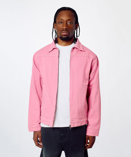 Saint Studded Work Denim Jacket - Pink | Reason Clothing Discount