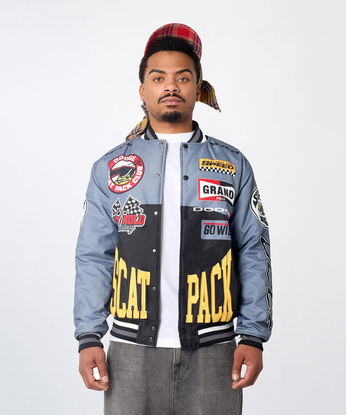 Dodge Scatpack Racing Varsity Jacket - Black | Reason Clothing Everyday