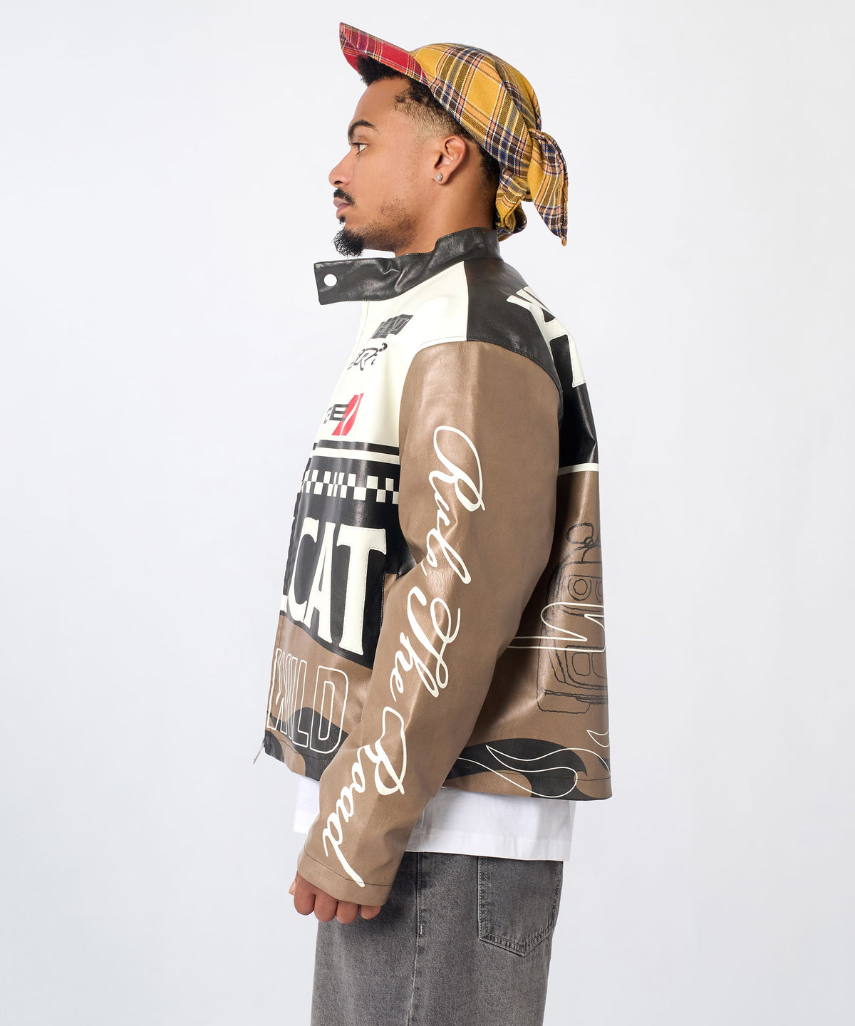 Dodge Hellcat Moto Jacket PU - Khaki | Reason Clothing New