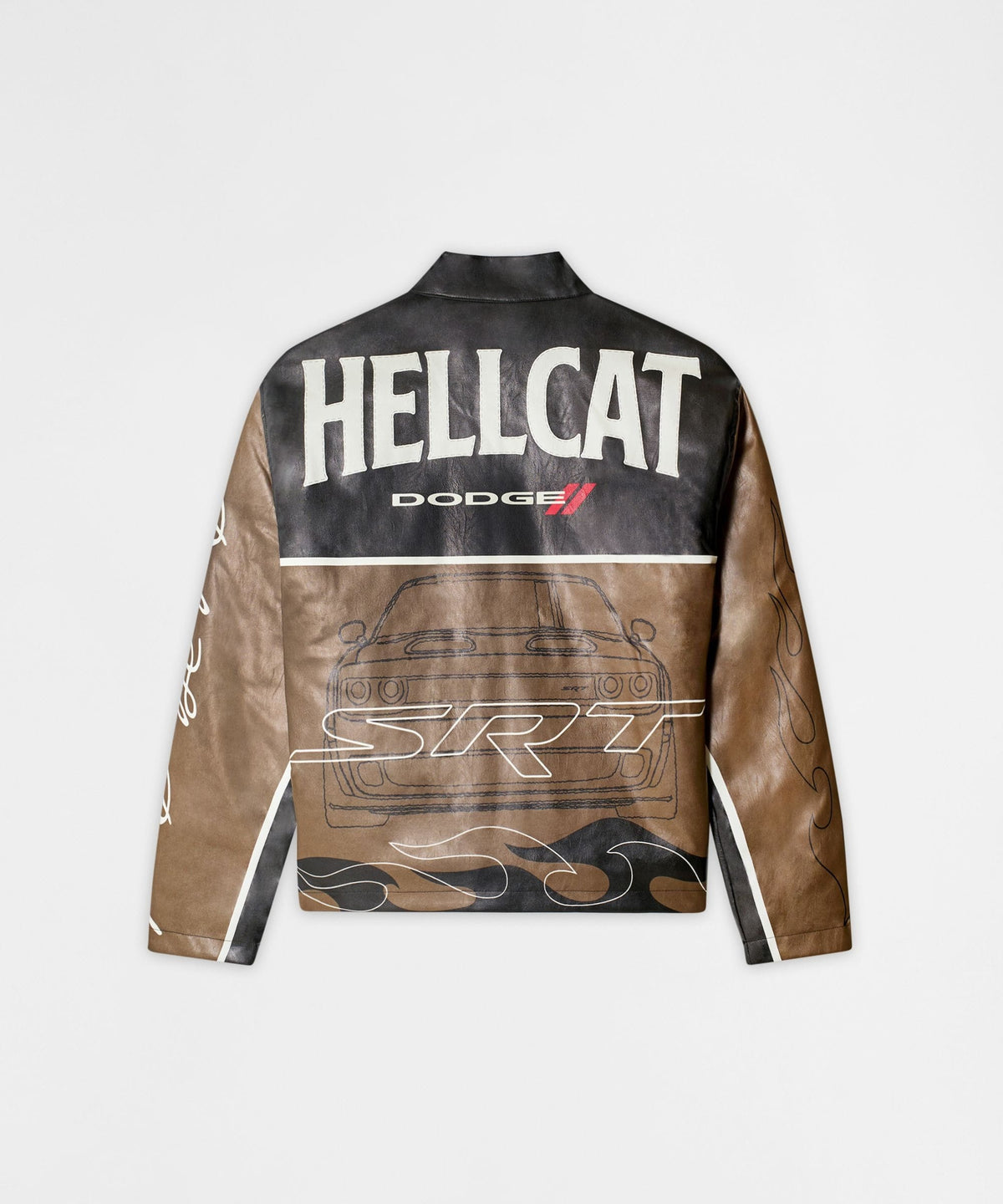 Dodge Hellcat Moto Jacket PU - Khaki | Reason Clothing New