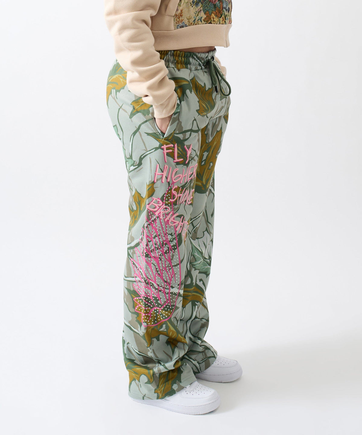 Fly Higher Women's Fleece Flare Sweatpants - Olive Green | Reason Clothing New
