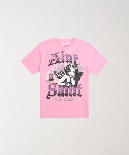 Women Aint A Saint Short Sleeve Tee - Pink | Reason Clothing Special Offer