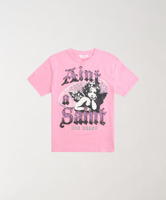 Women Aint A Saint Short Sleeve Tee - Pink | Reason Clothing Special Offer
