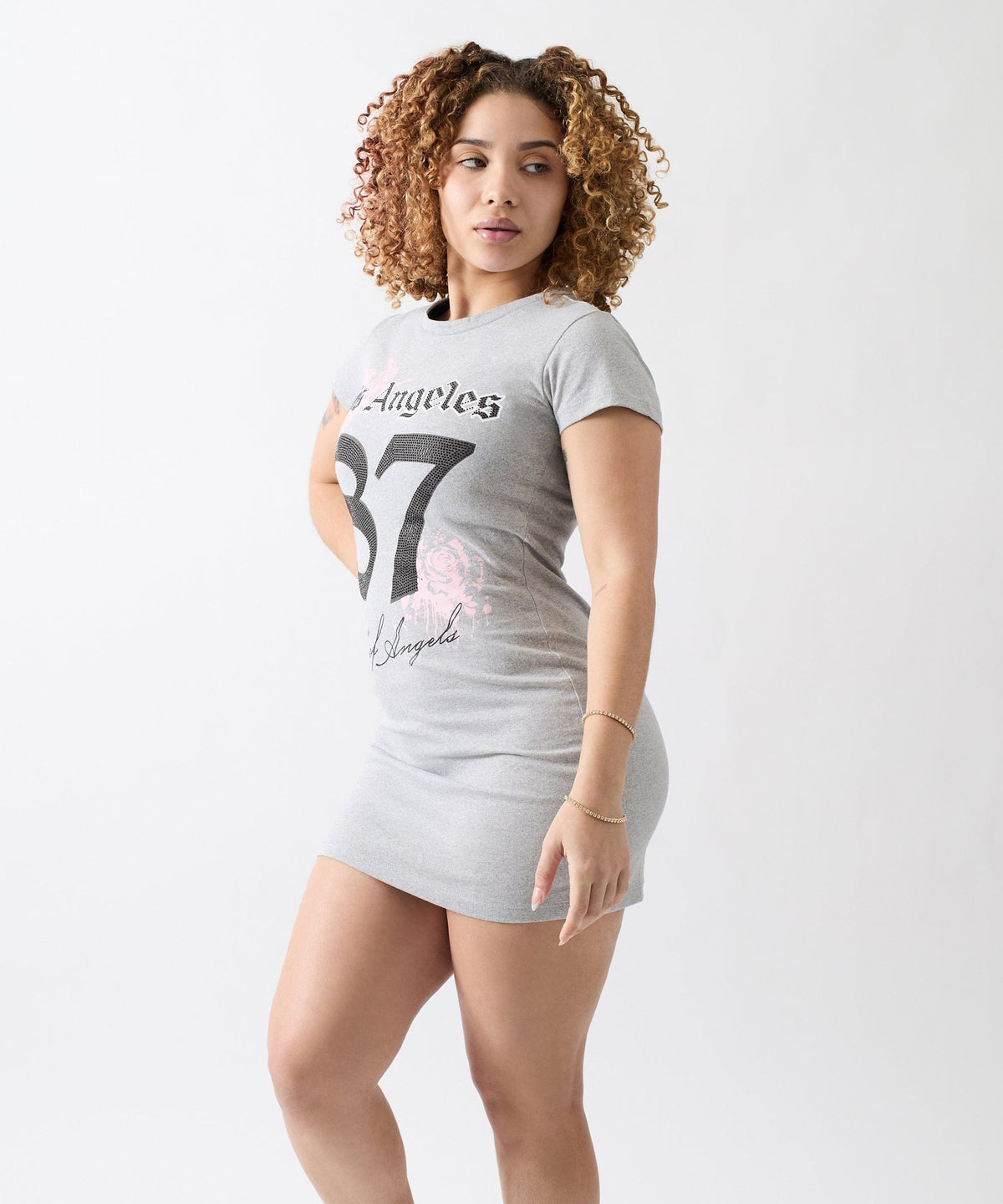 LA Angels Graphic Bodycon Women's Dress - Grey | Reason Clothing Premium