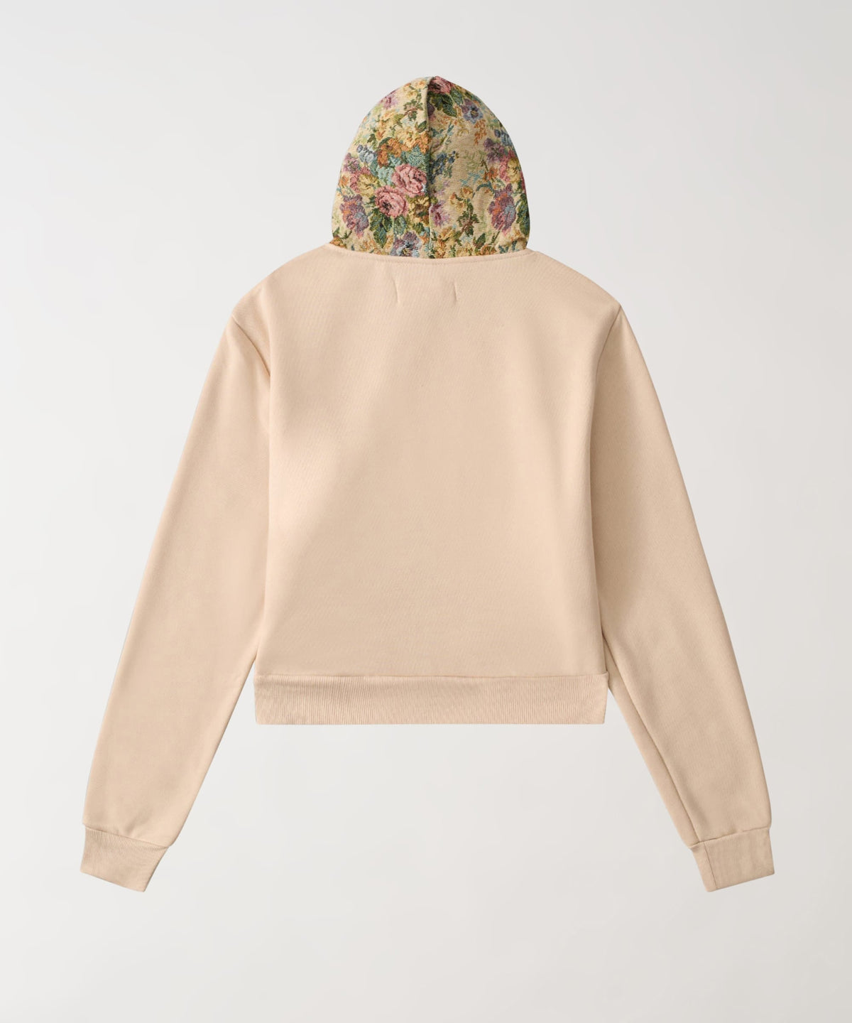 Women Floral Tapestry Graphic Zip Up Hoodie - Khaki | Reason Clothing Premium