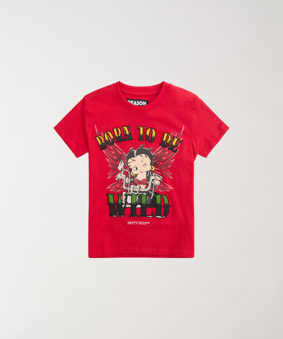Women Betty Boop Born To Be Wild Baby Tee - Red | Reason Clothing Essential