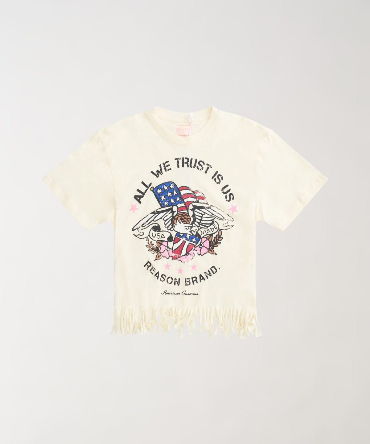 All We Trust Women's Graphic Short Sleeve Tee - Cream | Reason Clothing Smart Buy
