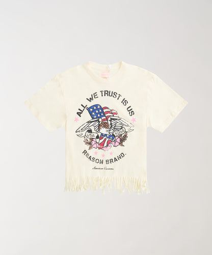 All We Trust Women's Graphic Short Sleeve Tee - Cream | Reason Clothing Smart Buy