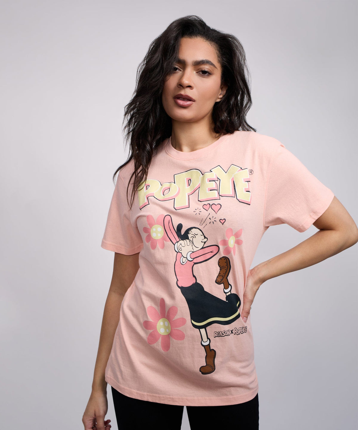 Popeye Olive Women's Graphic Short Sleeve Tee - Pink | Reason Clothing Trending