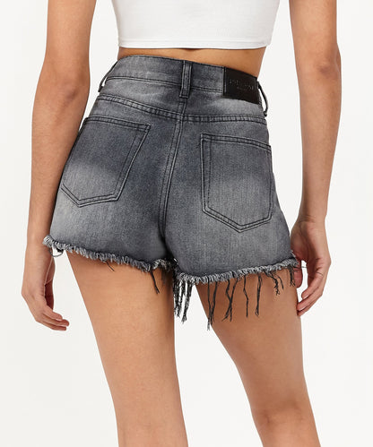 Nora Women's Distressed Denim Shorts - Black | Reason Clothing Recommended