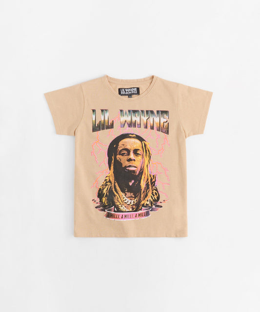Lil Wayne A Milli Graphic Short Sleeve Tee - Khaki | Reason Clothing Deals