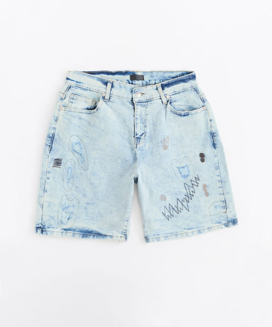 Kids K' Andre Distressed Denim Short - Light Blue | Reason Clothing Trusted