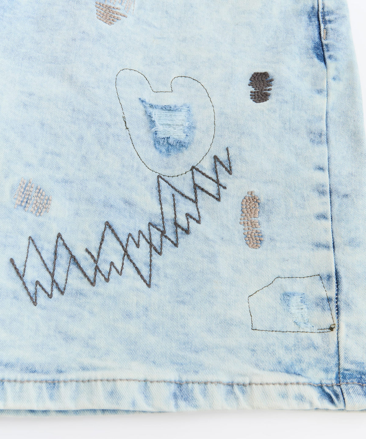 Kids K' Andre Distressed Denim Short - Light Blue | Reason Clothing Trusted