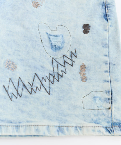 Kids K' Andre Distressed Denim Short - Light Blue | Reason Clothing Trusted