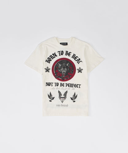 Kids Trust No 1 Embroidered Short Sleeve Tee - Cream | Reason Clothing New