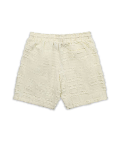 Grid Kid's Textured Shorts - Cream | Reason Clothing Special Offer
