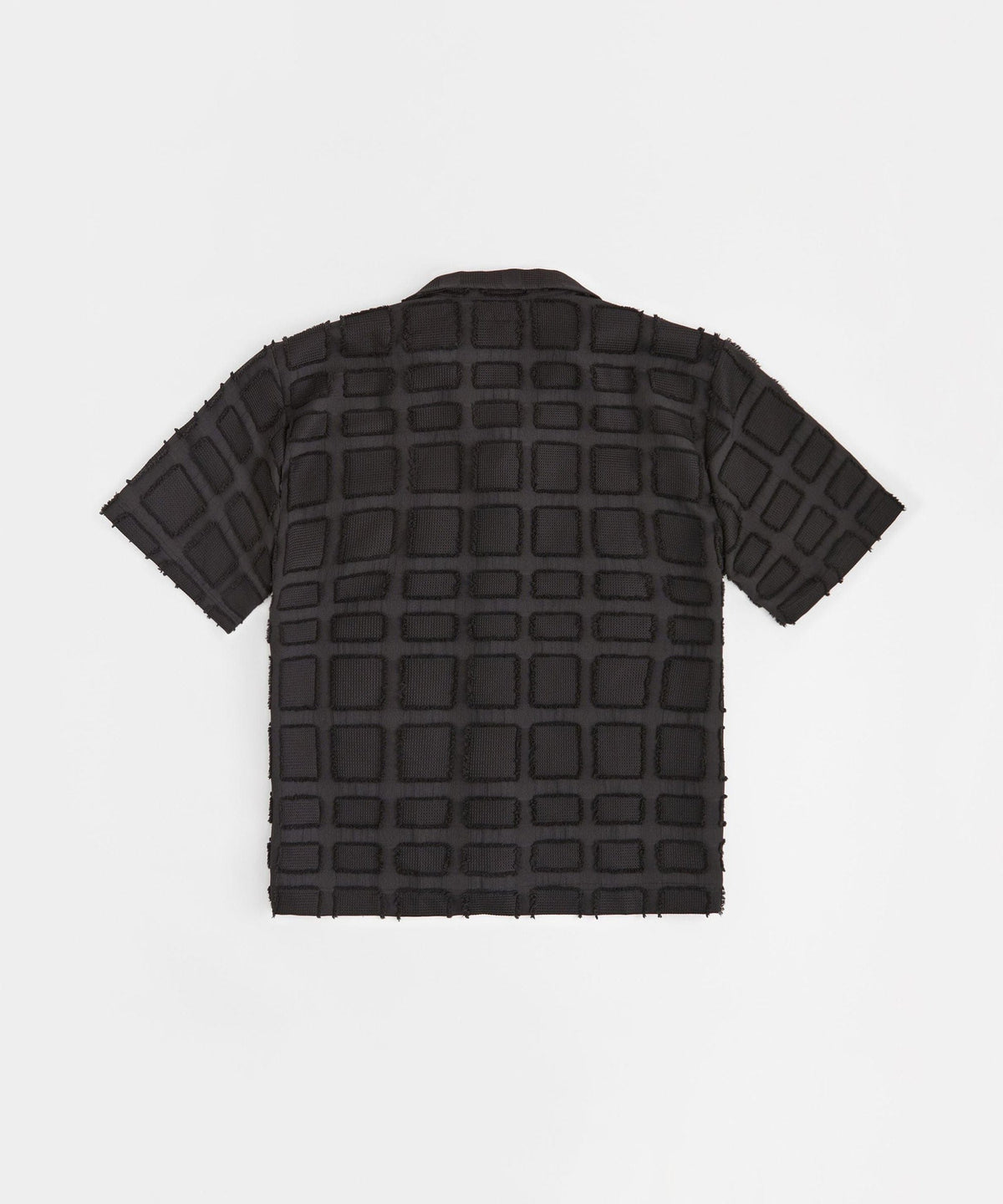Grid Kid's Textured Button Down Short Sleeve Shirt - Black | Reason Clothing Hot Sale