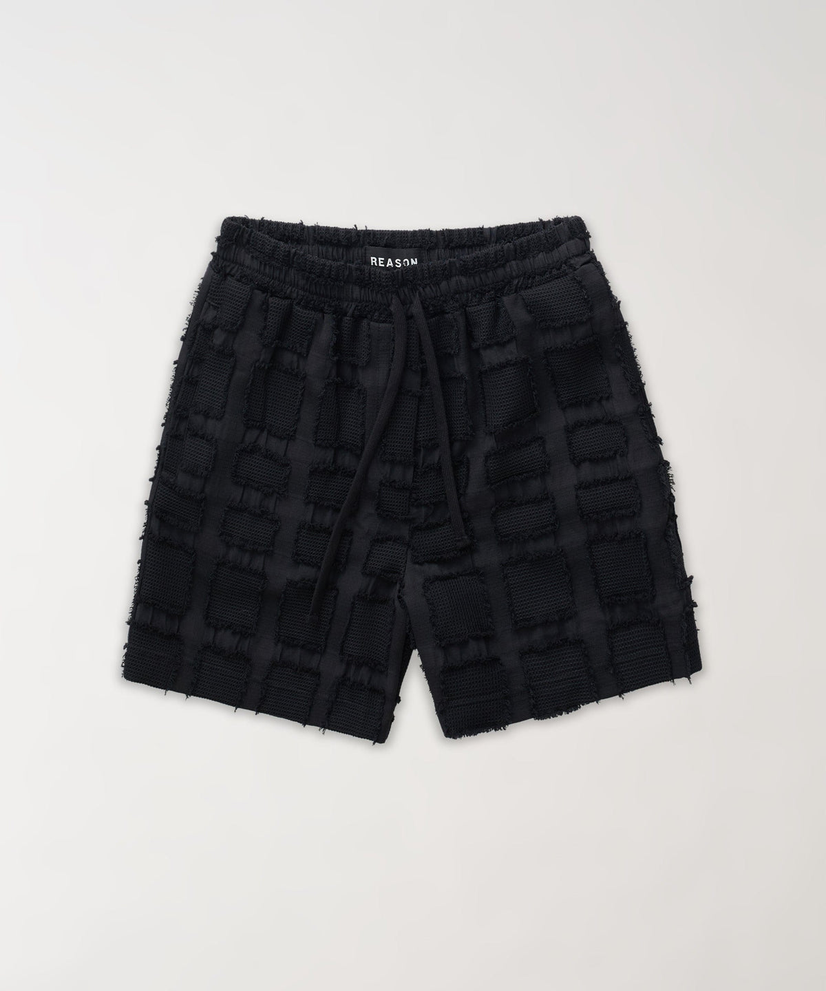 Grid Kid's Textured Shorts - Black | Reason Clothing Customer Favorite