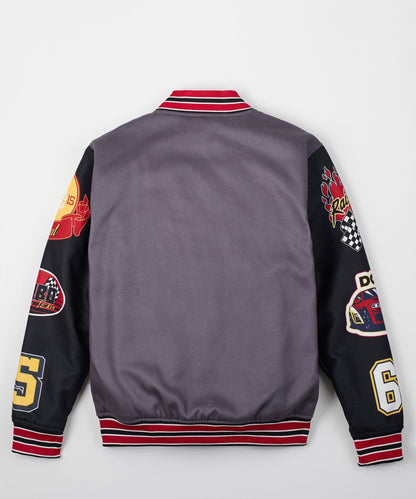 Kids Dodge Hellcat Varsity Jacket - Grey | Reason Clothing Recommended