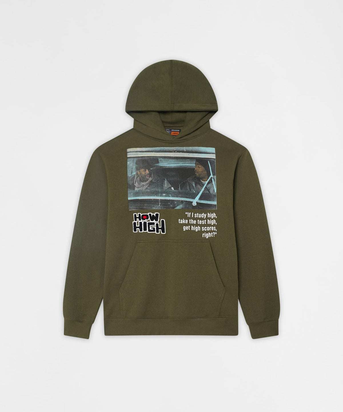 How High Study High Graphic Hoodie - Olive Green | Reason Clothing Popular