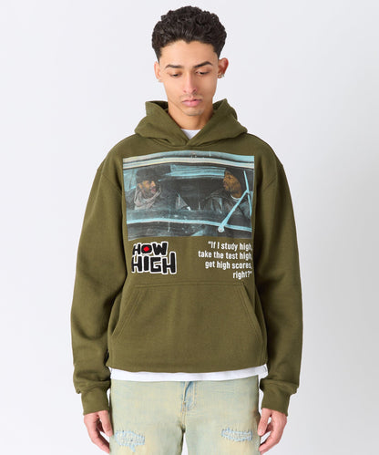 How High Study High Graphic Hoodie - Olive Green | Reason Clothing Popular