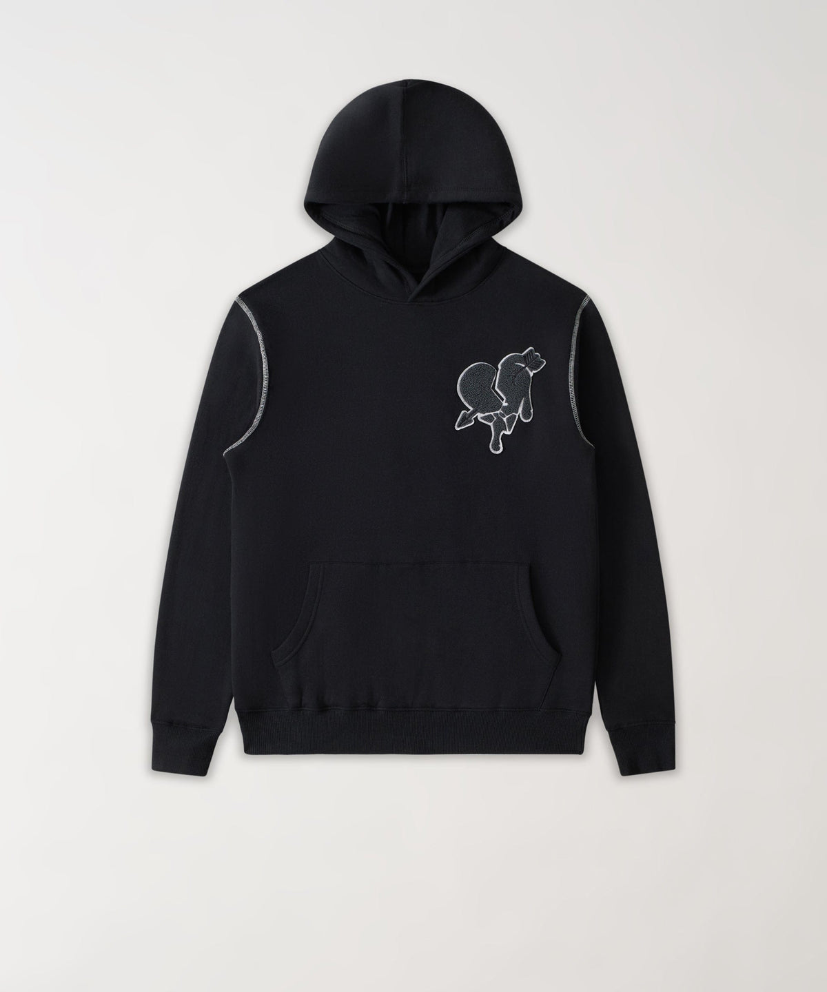 Heartless Chenille Patch Graphic Hoodie - Black | Reason Clothing Hot Sale