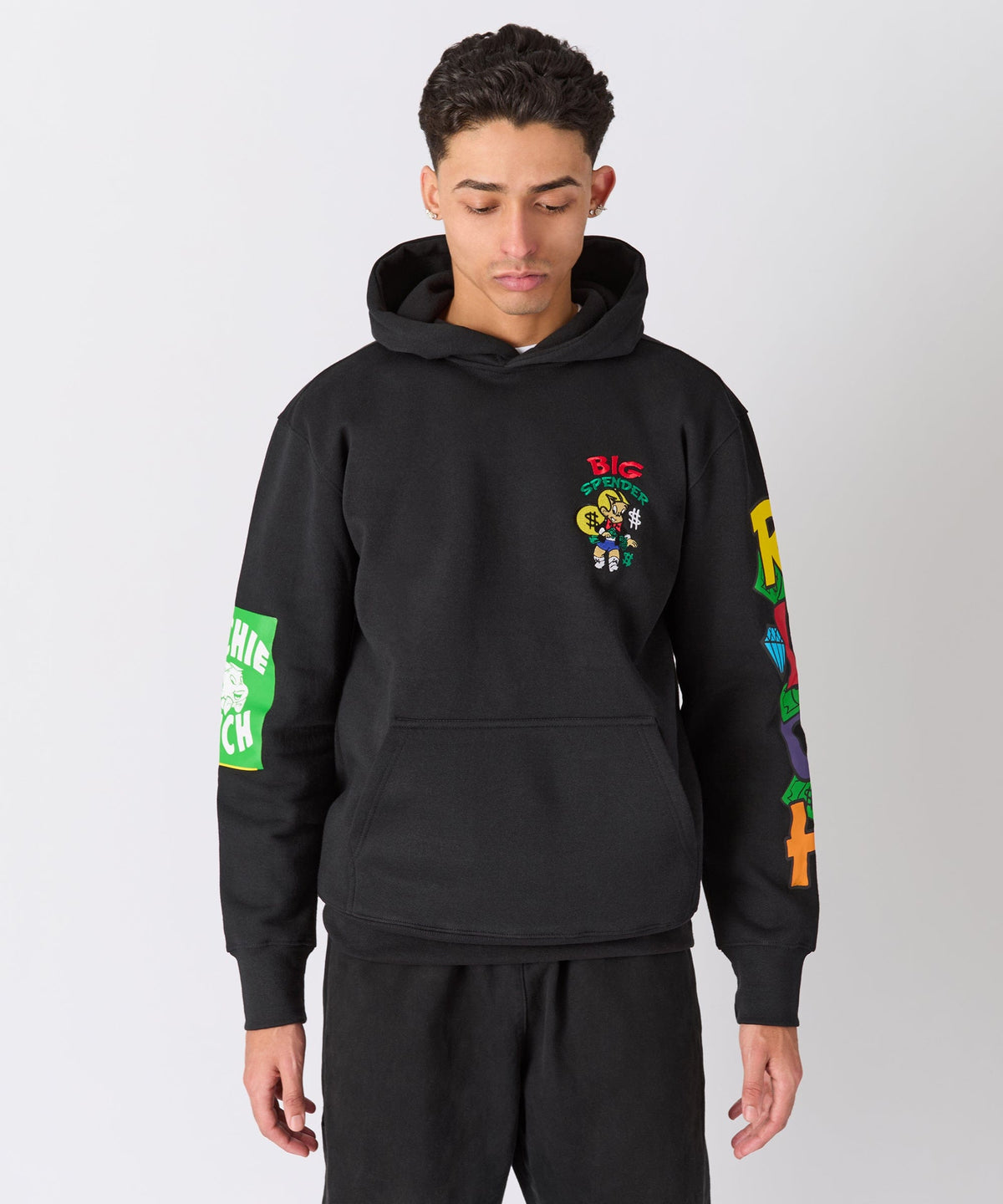 Richie Rich Big Spender Graphic Hoodie - Black | Reason Clothing Great Value
