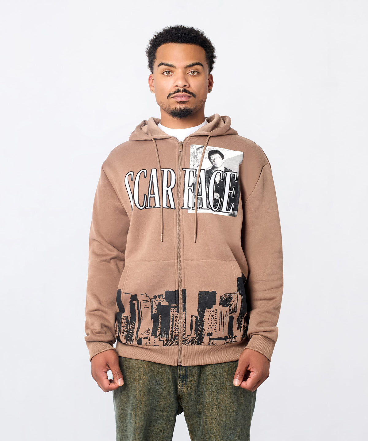 Scarface Full Zip Hoodie - Brown | Reason Clothing Special Offer