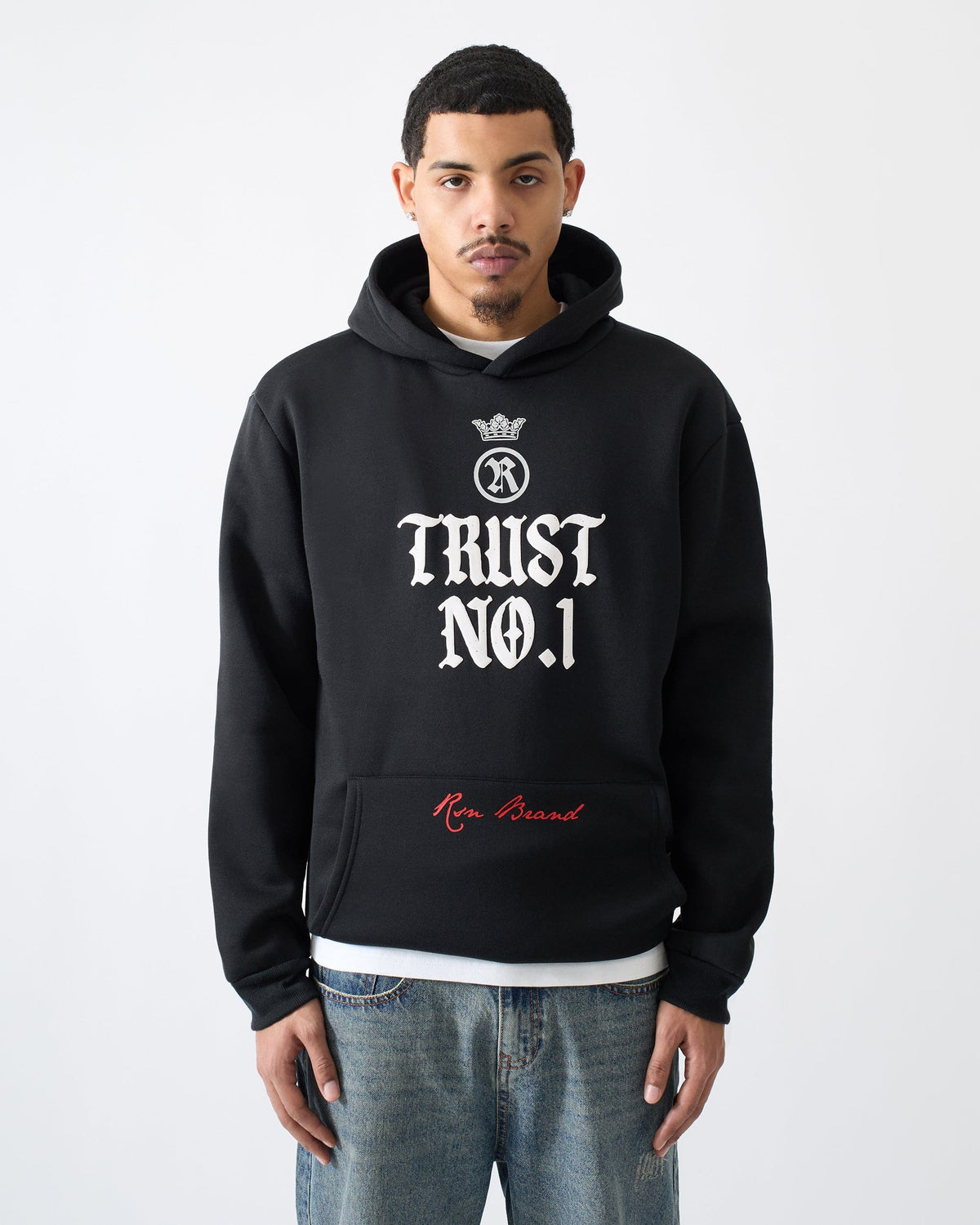 Trust No. 1 Graphic Long Sleeve Hoodie - Black | Reason Clothing Discount