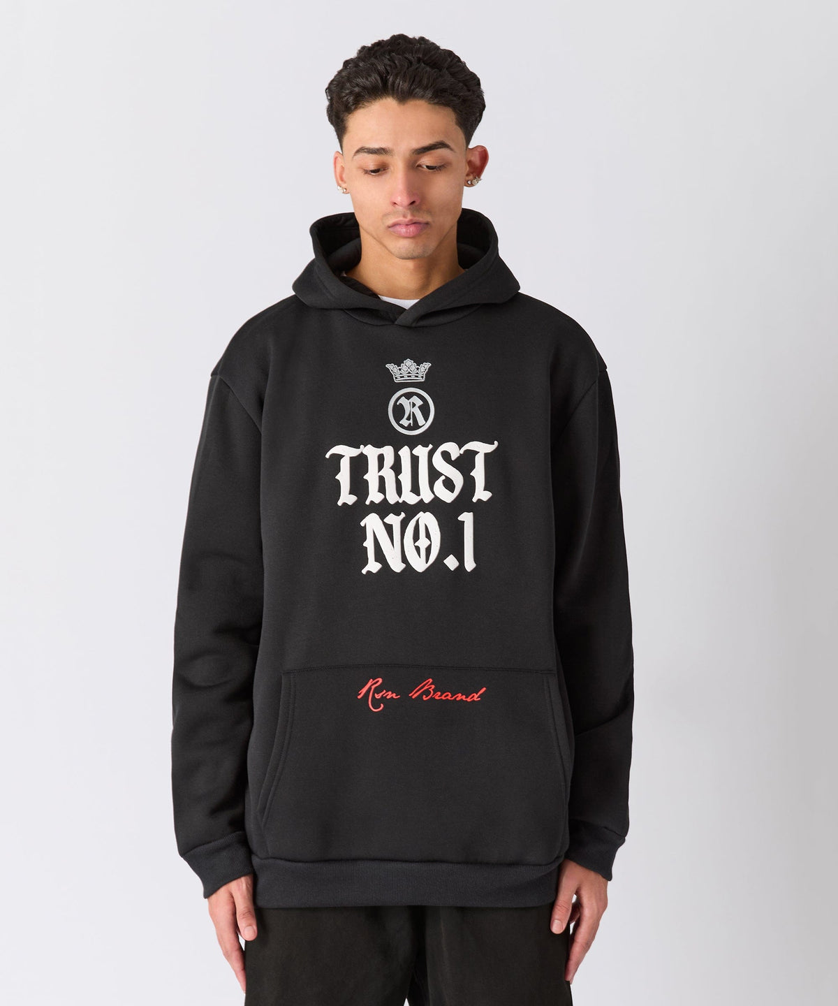 Trust No. 1 Graphic Long Sleeve Hoodie - Black | Reason Clothing Discount