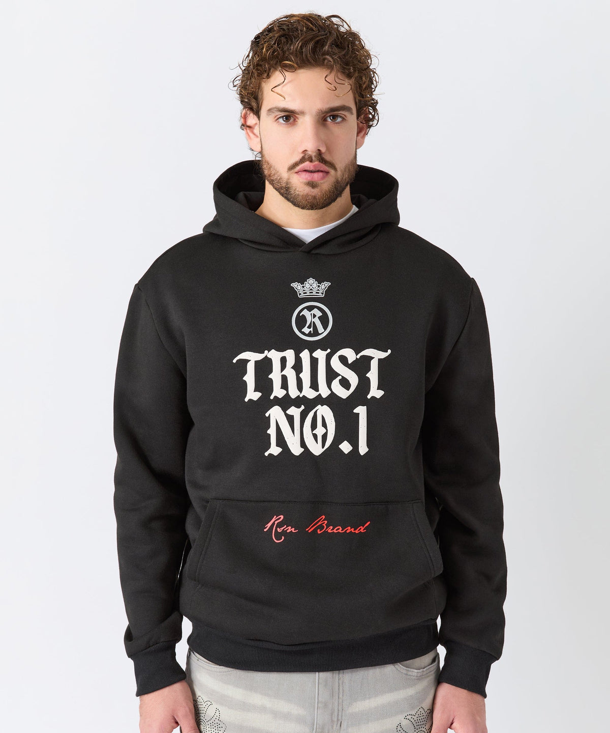 Trust No. 1 Graphic Long Sleeve Hoodie - Black | Reason Clothing Discount